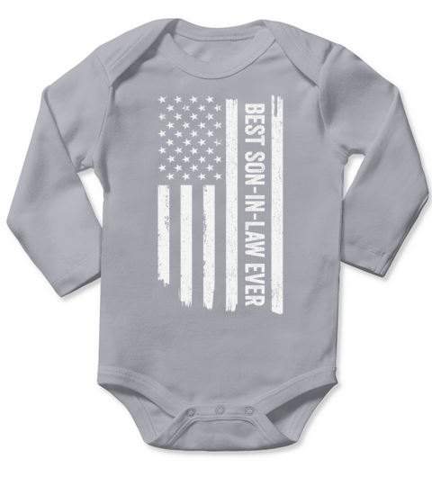 Best Son-In-Law Ever US American Vintage Flag Pun Long Sleeve Baby One-Piece