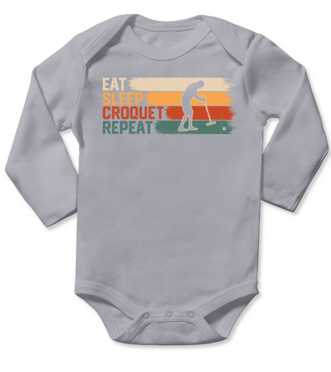 Eat Sleep Croquet Repeat Long Sleeve Baby One-Piece
