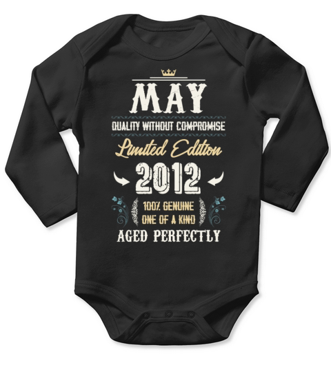 May 2012 Vintage Birthday Present Long Sleeve Baby One-Piece