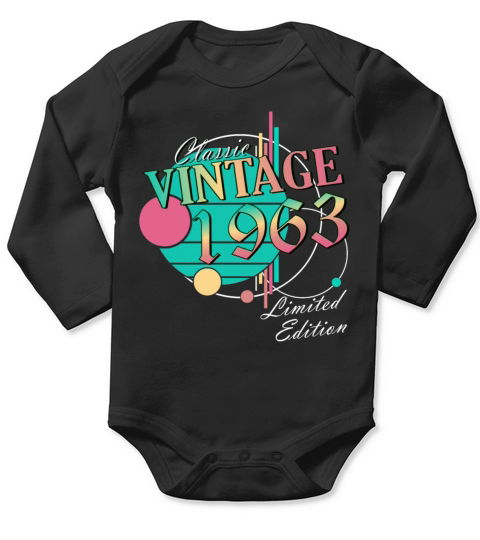 Original 1963 vintage born vintage birthday Long Sleeve Baby One-Piece