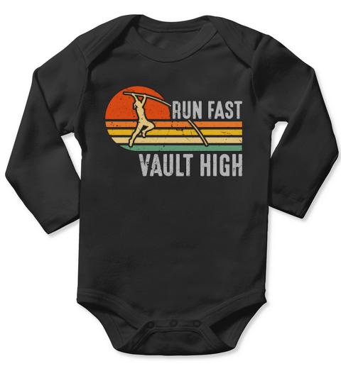 Pole Vault Run Fast Vault High Athletics Jump Pole Long Sleeve Baby One-Piece