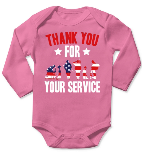 Veterans Day Thank You For Your Service Long Sleeve Baby One-Piece