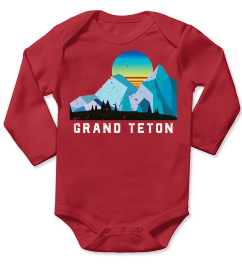 Vintage Grand Teton Retro National Park Long Sleeve Baby One-Piece