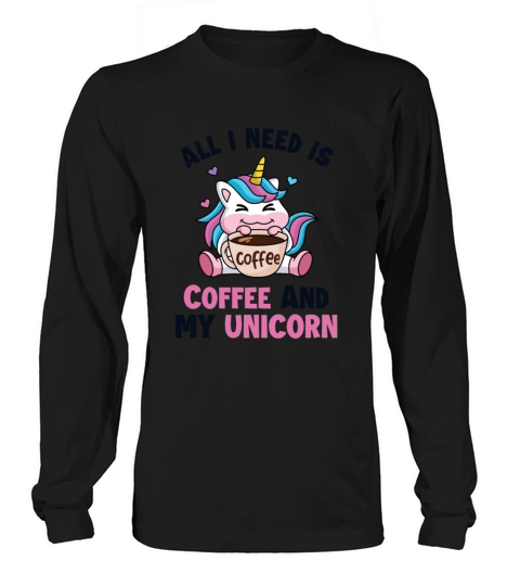 Coffee and my Unicorn Barista Queen Latte Art Long sleeved Unisex