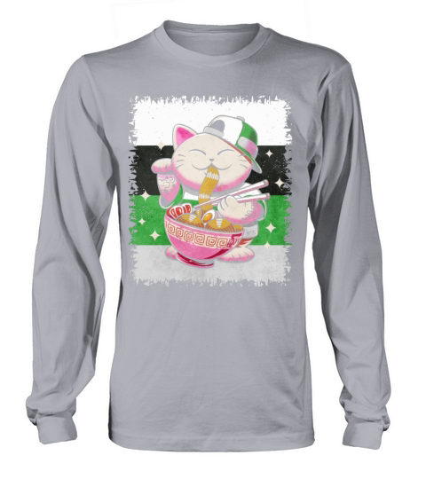 Demiromantic Pride Flag Japanese Ramen Cat Sublte Long sleeved Unisex