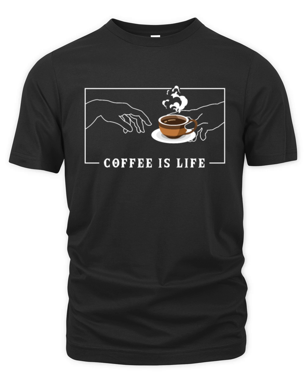 Michelangelo Creation of Adam Coffee Latte Art Organic Unisex T-shirt