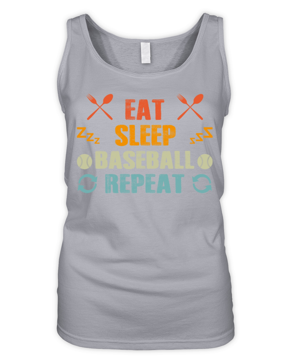 Eat Sleep Baseball Repeat Funny Vintage Baseball Organic Women's Tank Top