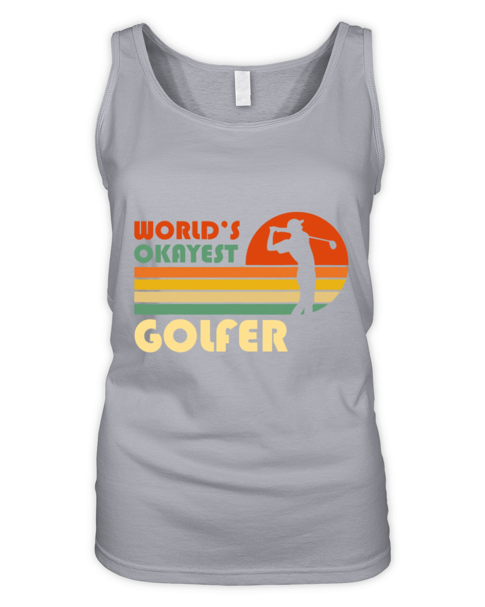 Worlds Okayest Golfer - Funny Golf Retro Vintage Organic Women's Tank Top