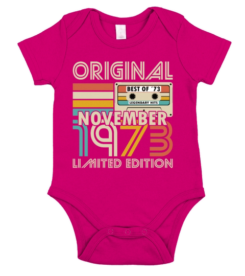 50th birthday november 1973 original 1973 Short Sleeve Baby One-Piece