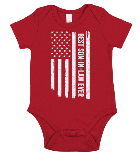Best Son-In-Law Ever US American Vintage Flag Pun Short Sleeve Baby One-Piece