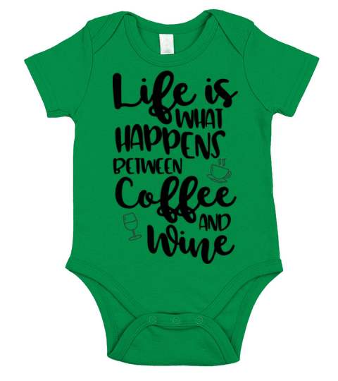 between coffee and wine Short Sleeve Baby One-Piece