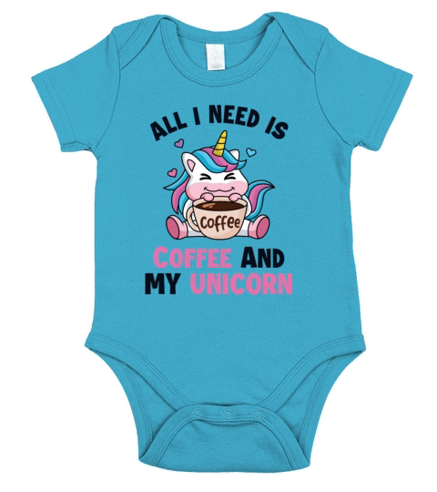 Coffee and my Unicorn Barista Queen Latte Art Short Sleeve Baby One-Piece