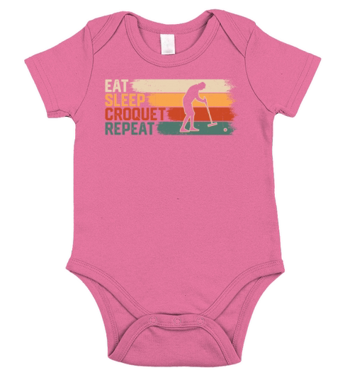 Eat Sleep Croquet Repeat Short Sleeve Baby One-Piece
