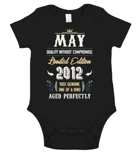 May 2012 Vintage Birthday Present Short Sleeve Baby One-Piece