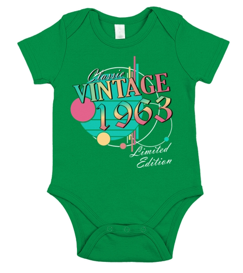 Original 1963 vintage born vintage birthday Short Sleeve Baby One-Piece