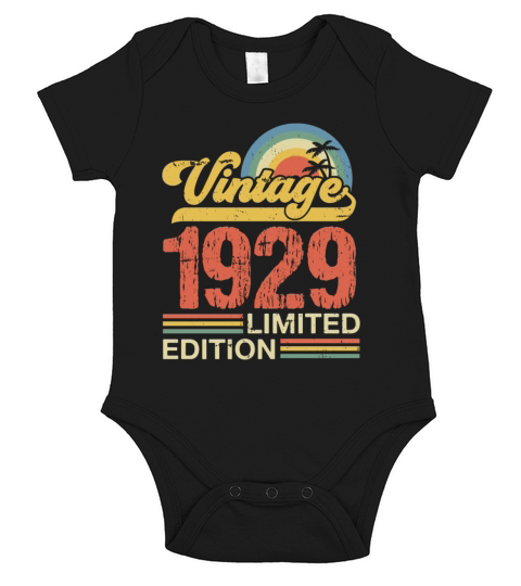 Retro Vintage 1929 Limited Edition Short Sleeve Baby One-Piece