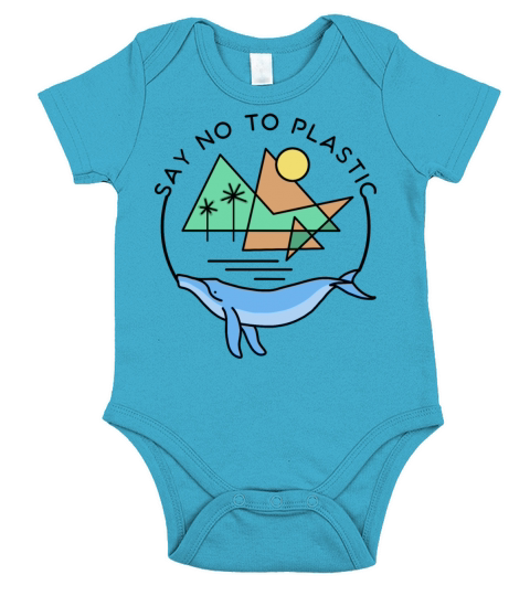 SAY NO TO PLASTIC OCEAN Short Sleeve Baby One-Piece