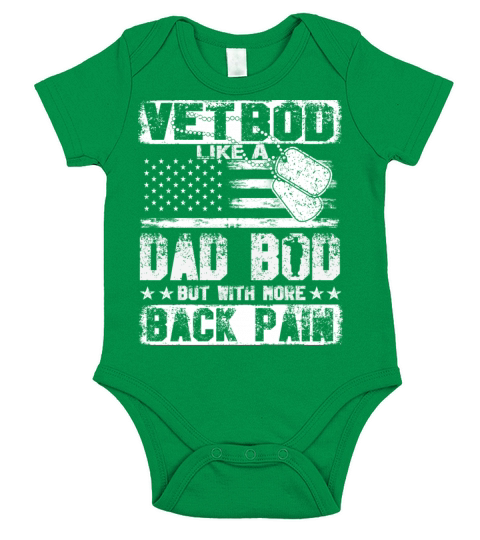 Vet Bod Like A Dad Bod But More Back Pain Retro Short Sleeve Baby One-Piece