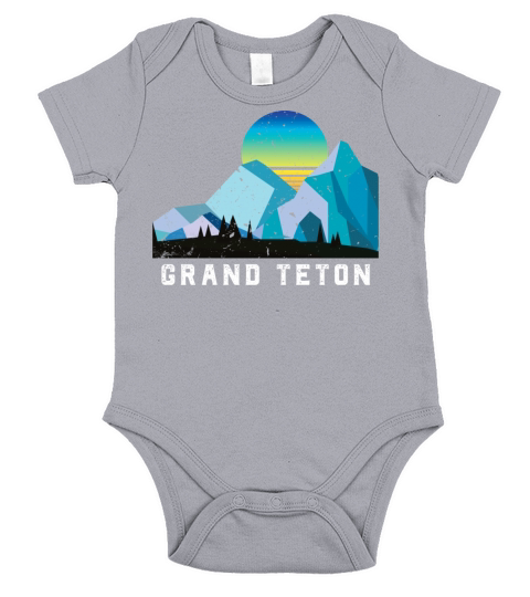Vintage Grand Teton Retro National Park Short Sleeve Baby One-Piece
