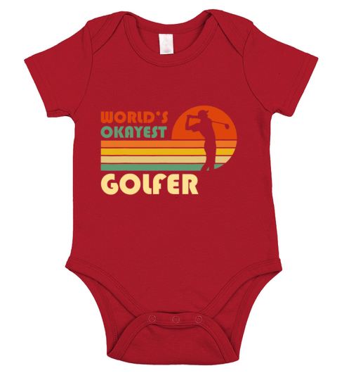Worlds Okayest Golfer - Funny Golf Retro Vintage Short Sleeve Baby One-Piece