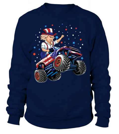 Uncle Sam 4th of July Monster Truck USA patriotic Sweatshirt Unisex