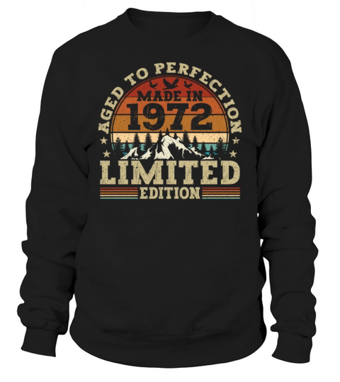 Vintage 1972 Retro Birthday Gift Sweatshirt Unisex