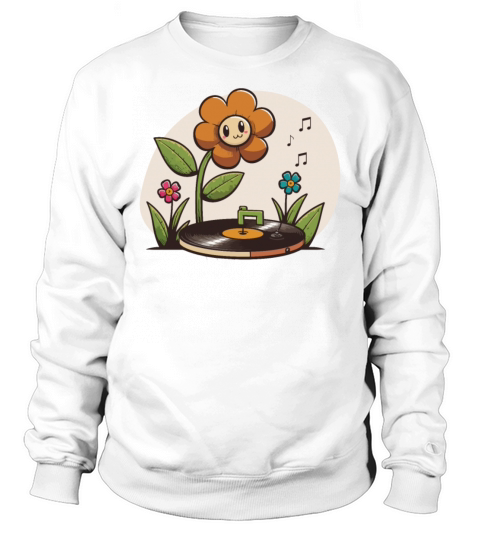 Vinyl Record Player Flower Lover Record Collector Sweatshirt Unisex