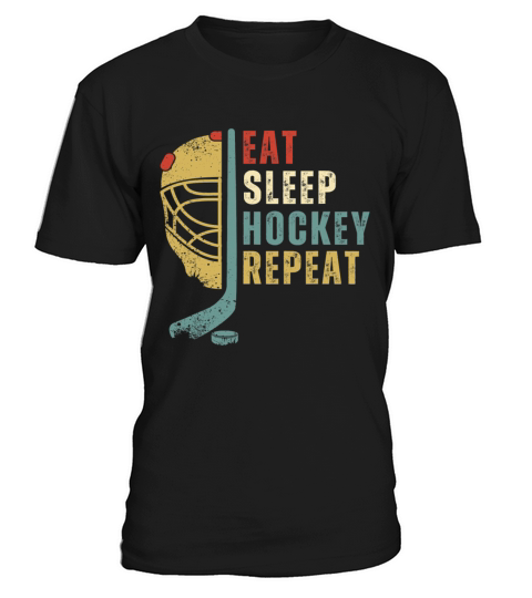 Eat Sleep Hockey Repeat Funny Retro Vintage Sport T-Shirt Unisex