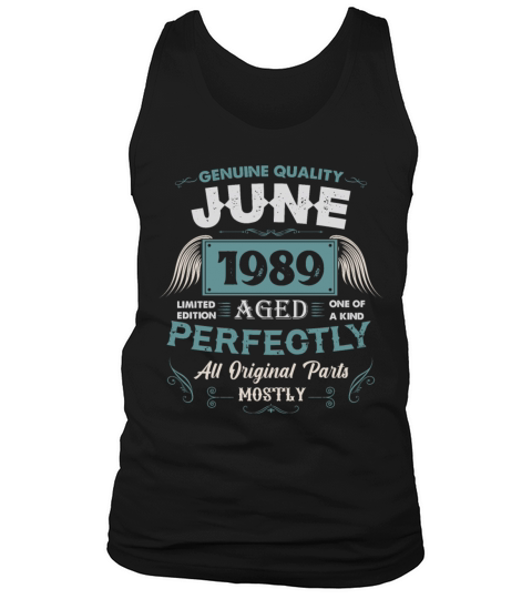 June 1989 Vintage Birthday Present Tank Top Unisex
