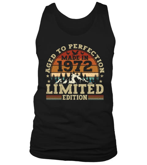 Vintage 1972 Retro Birthday Gift Tank Top Unisex