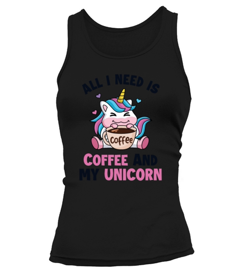 Coffee and my Unicorn Barista Queen Latte Art Tank top Woman
