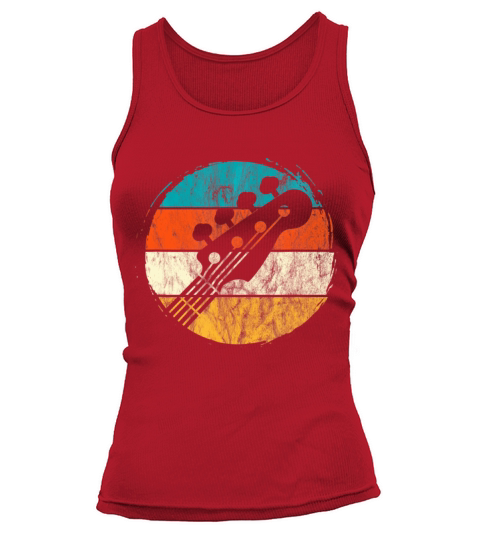 Guitar Bass Player Guitarist Bassist Music Retro Tank top Woman