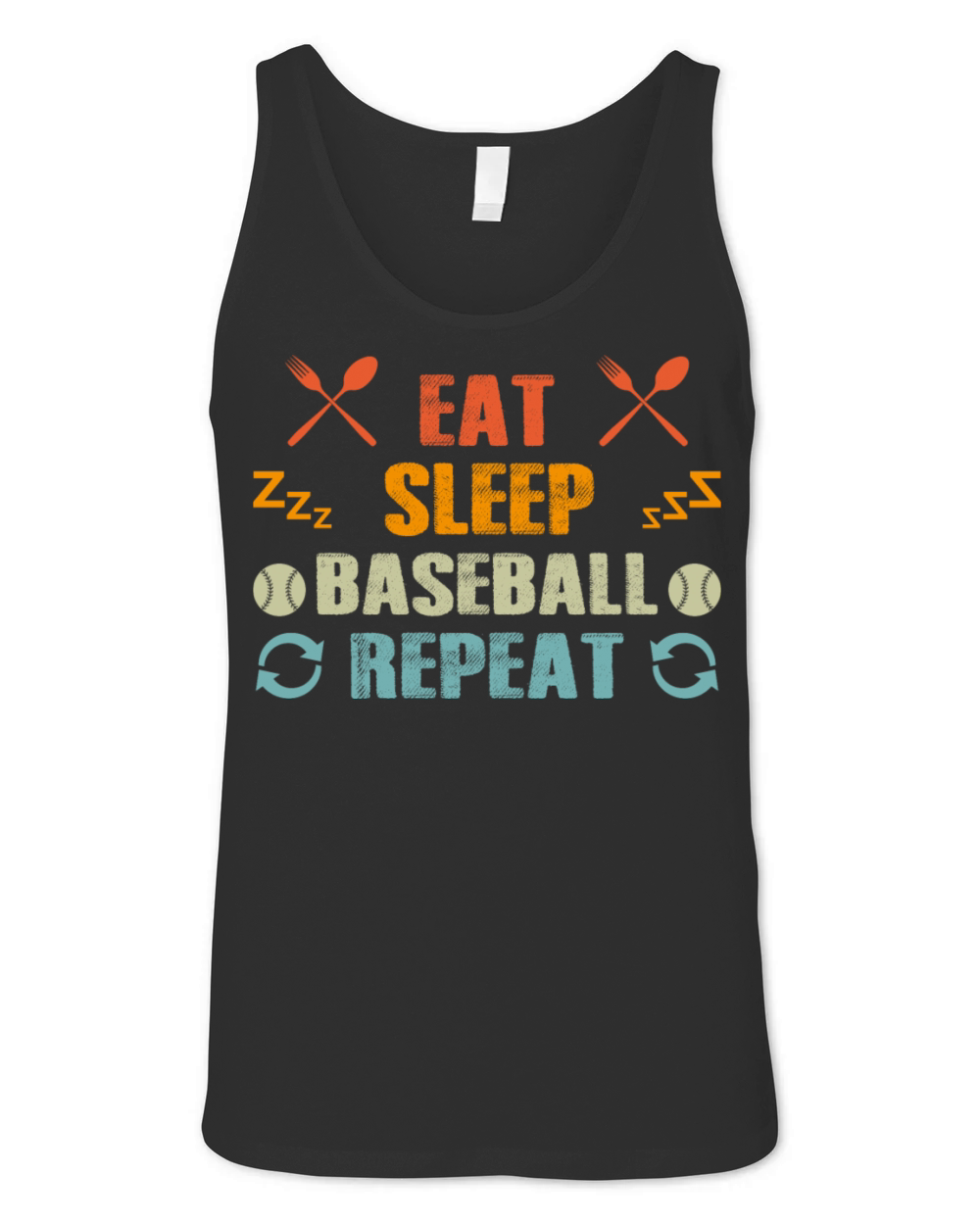 Eat Sleep Baseball Repeat Funny Vintage Baseball Unisex Jersey Tank