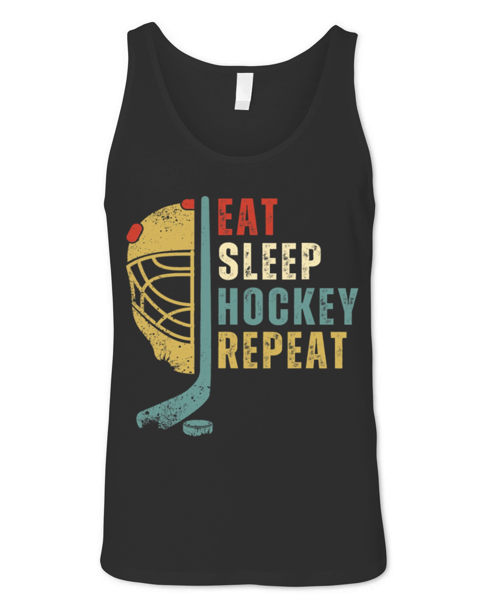 Eat Sleep Hockey Repeat Funny Retro Vintage Sport Unisex Jersey Tank