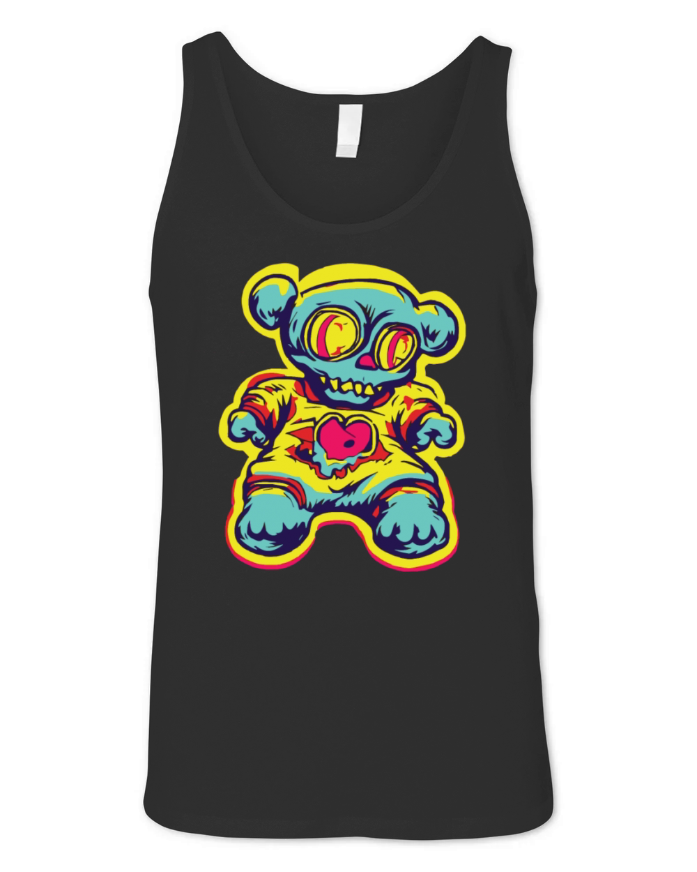 Horror Scary Bear Halloween Nosferatu Bear Unisex Jersey Tank