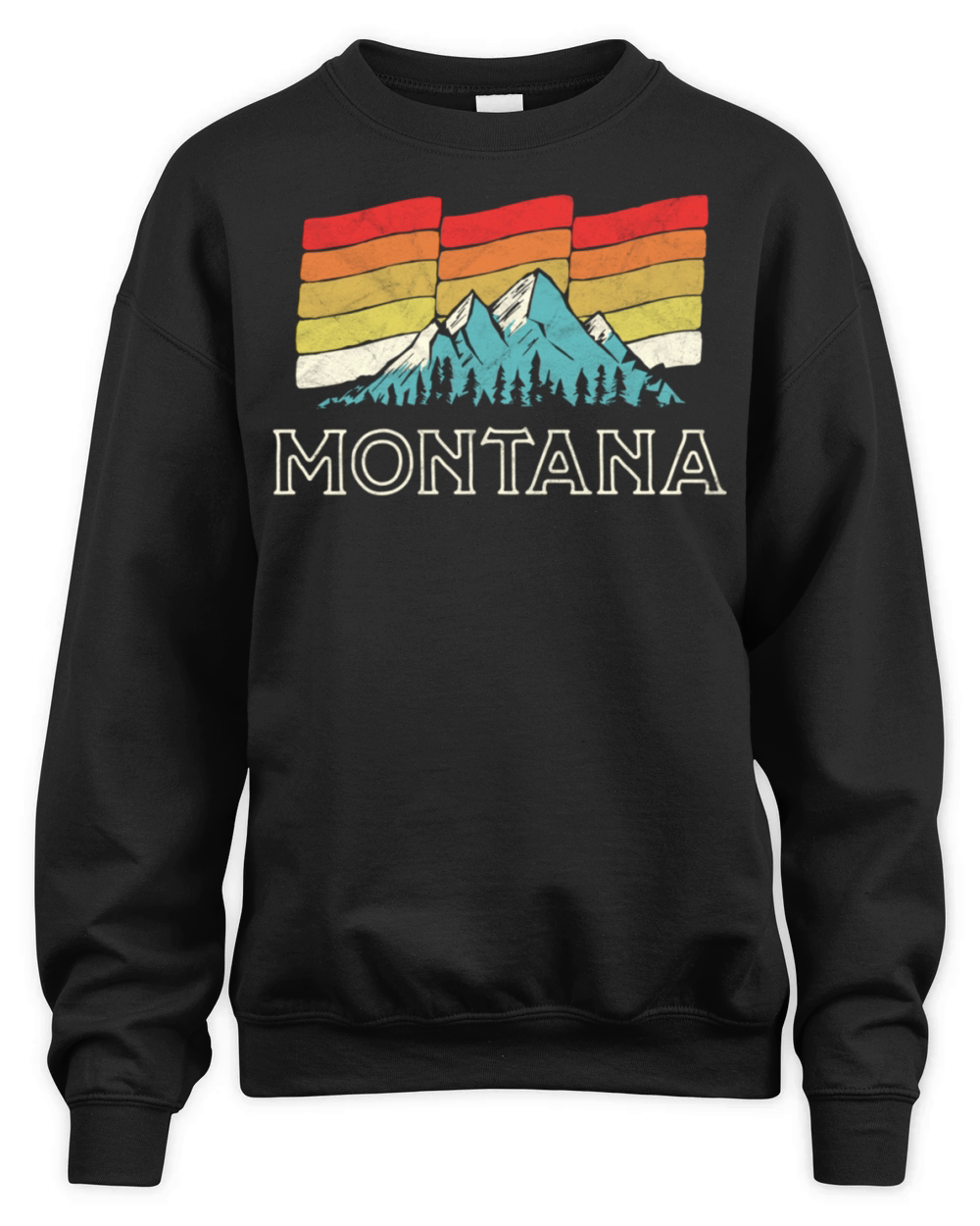 Retro Montana Mountains Vintage Unisex Premium Crewneck Sweatshirt