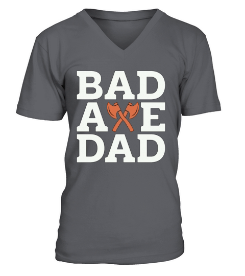 Axe Throwing Bad Axe Dad Hatchet Thrower Bullseye V-Neck T-shirt