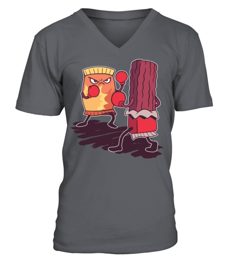 Junk Food Boxing Fight A Boxing Fight Between A V-Neck T-shirt