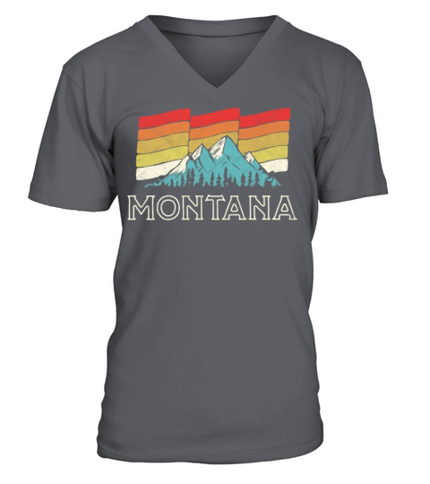 Retro Montana Mountains Vintage V-Neck T-shirt