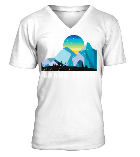 Vintage Grand Teton Retro National Park V-Neck T-shirt