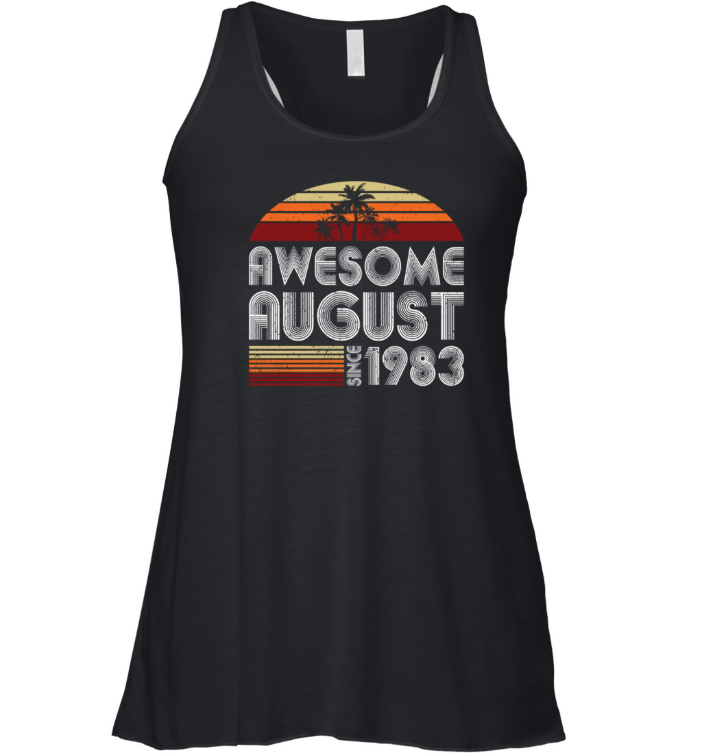 40th birthday august 1983 awesome since 1983 Women's Flowy Tank Top