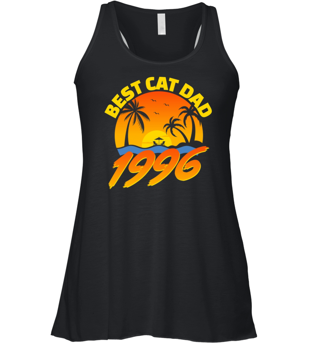 Best Cat Dad 1996 Fathers Day Gifts Women's Flowy Tank Top