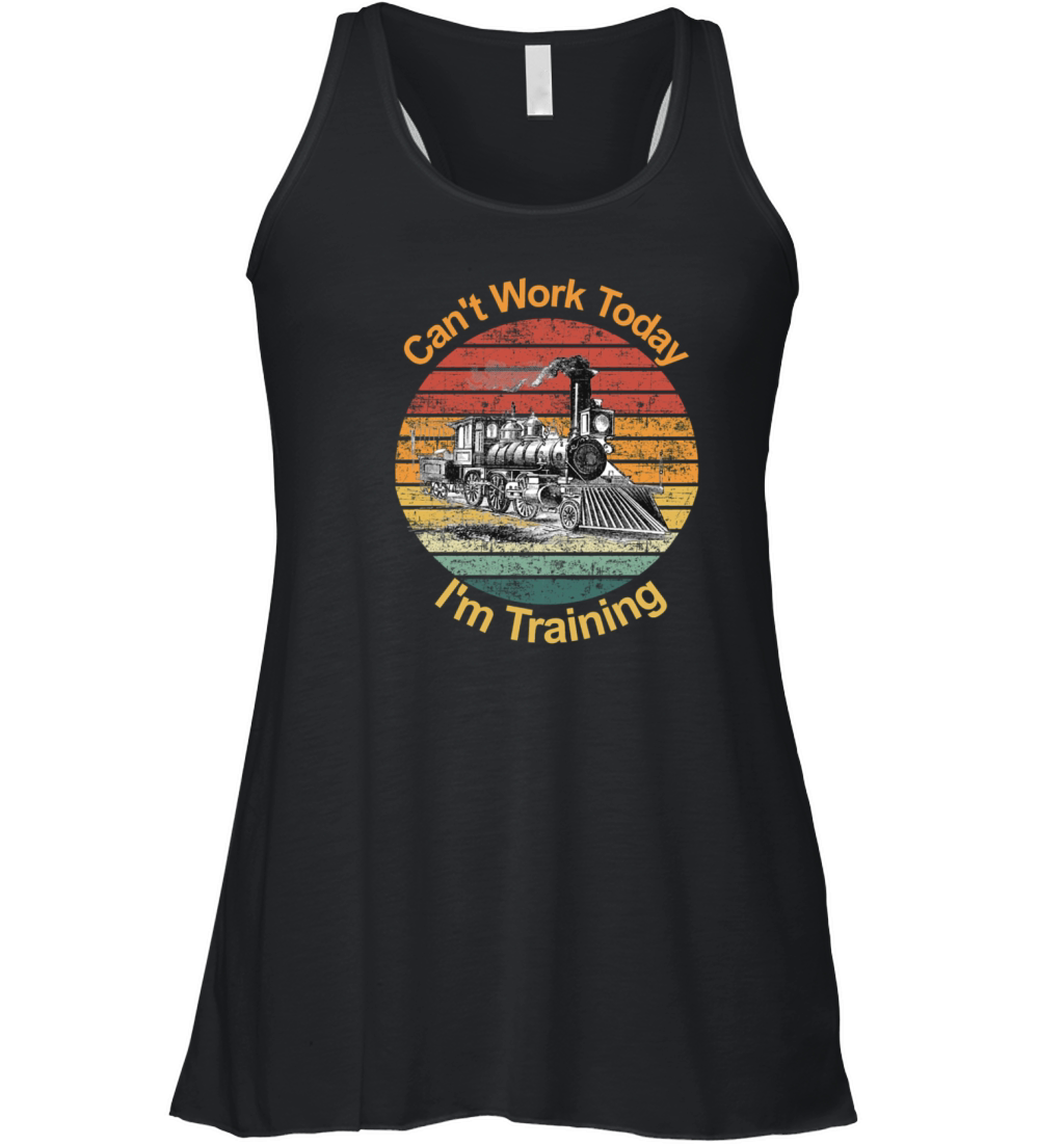 I m Training Railroad Fan Vintage Steam Train Women's Flowy Tank Top
