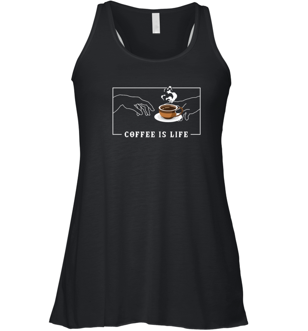 Michelangelo Creation of Adam Coffee Latte Art Women's Flowy Tank Top