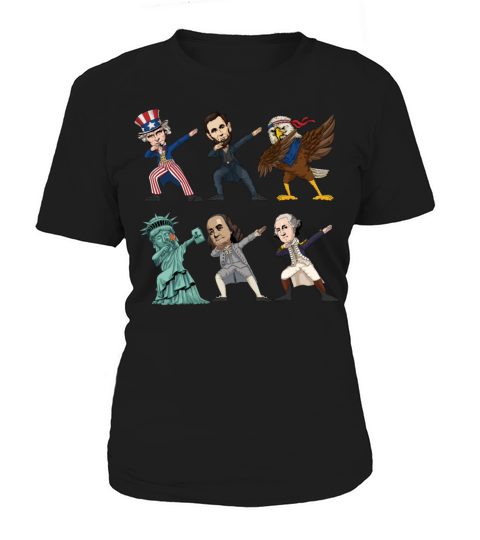 Dabbing Uncle Sam And Friends 4th Of July Boys Women's T-Shirt