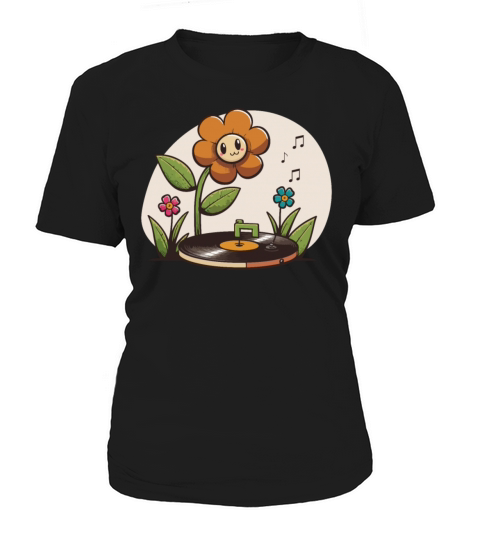Vinyl Record Player Flower Lover Record Collector Women's T-Shirt