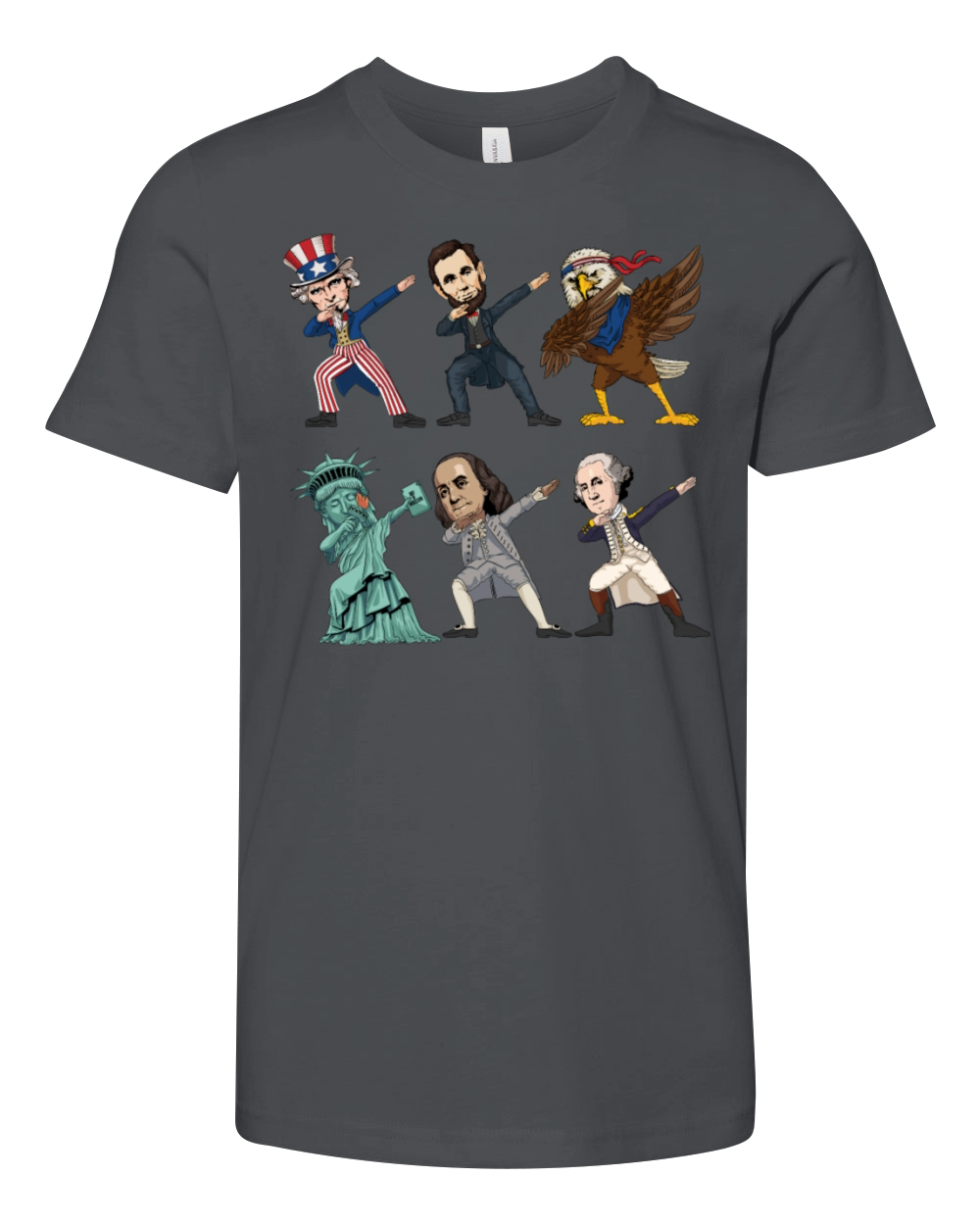 Dabbing Uncle Sam And Friends 4th Of July Boys Youth Unisex Jersey Tee