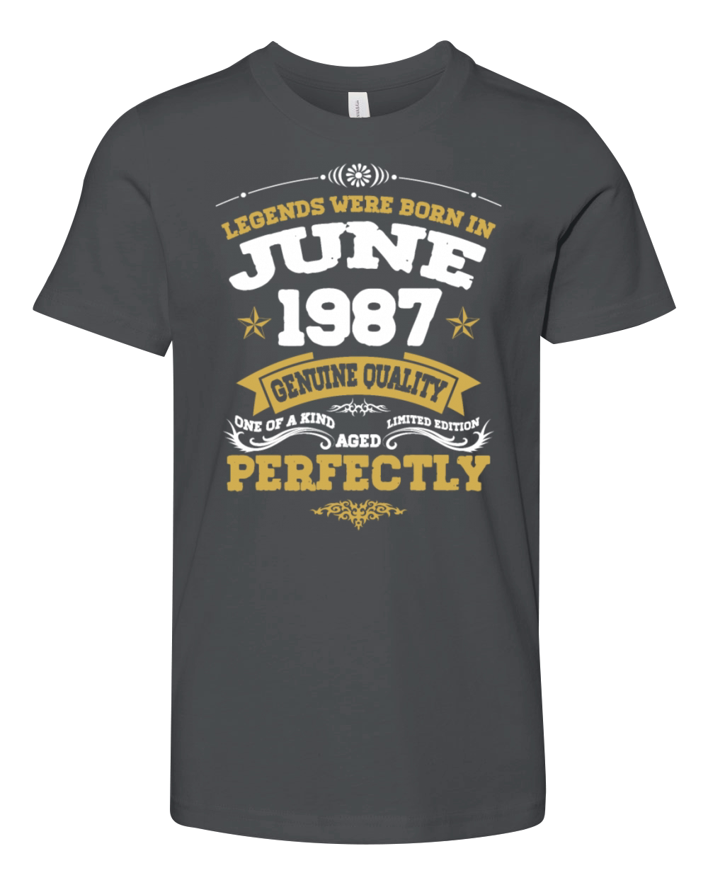 Vintage Aged To Perfection June 1987 Youth Unisex Jersey Tee
