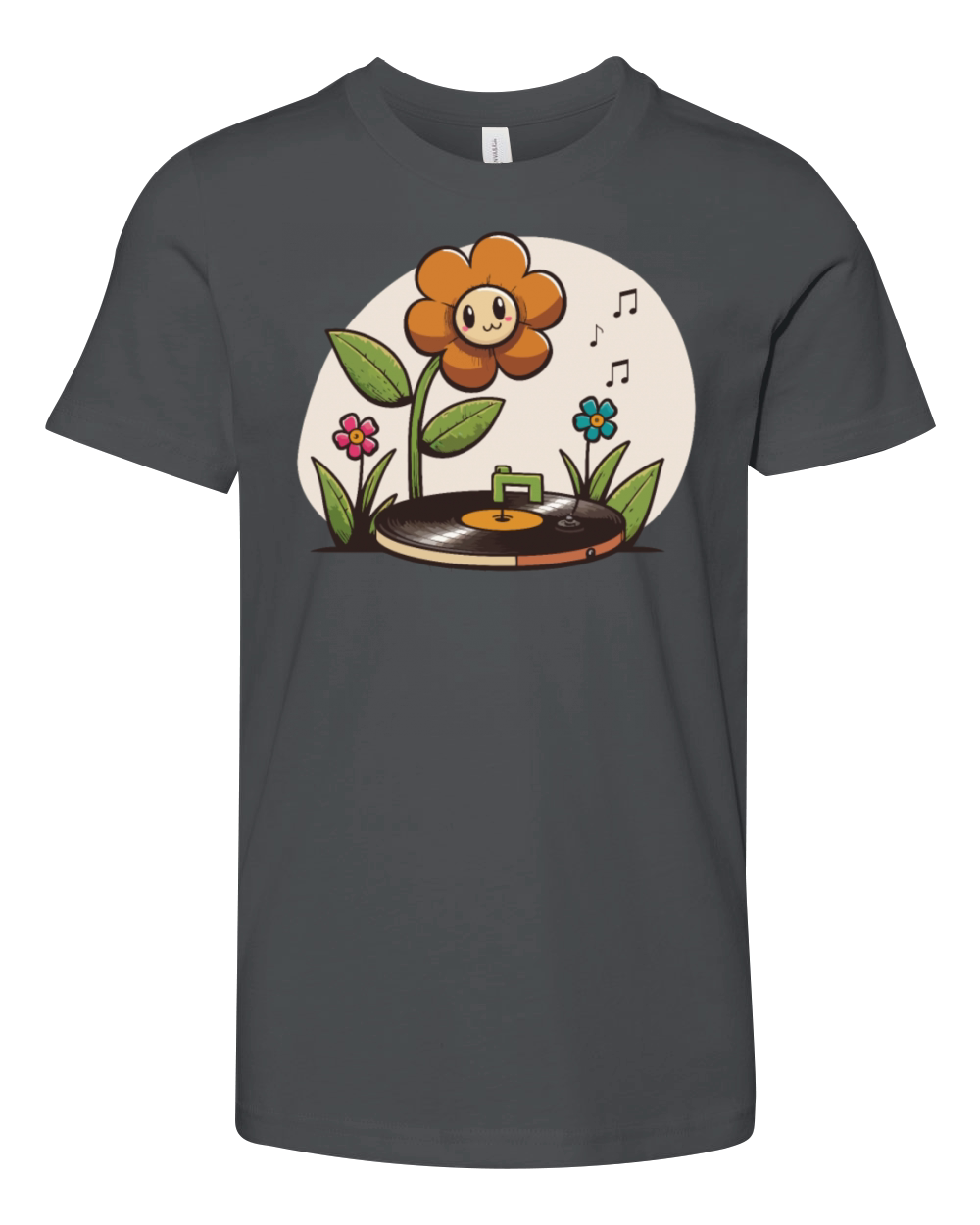 Vinyl Record Player Flower Lover Record Collector Youth Unisex Jersey Tee