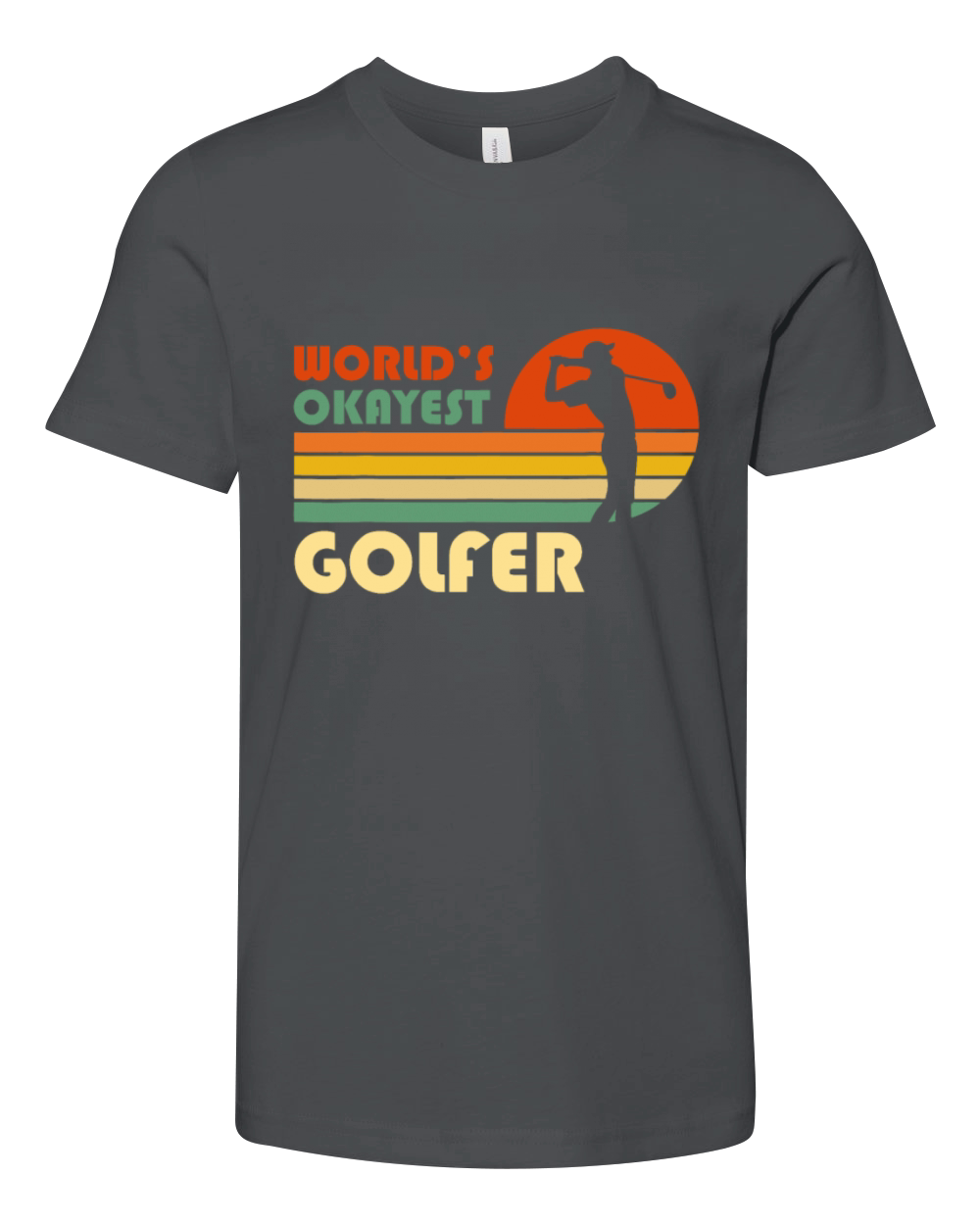 Worlds Okayest Golfer - Funny Golf Retro Vintage Youth Unisex Jersey Tee
